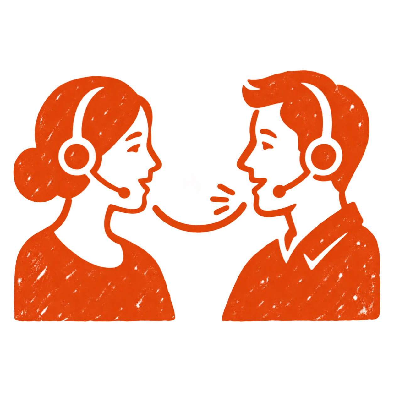 Two people connecting in conversation